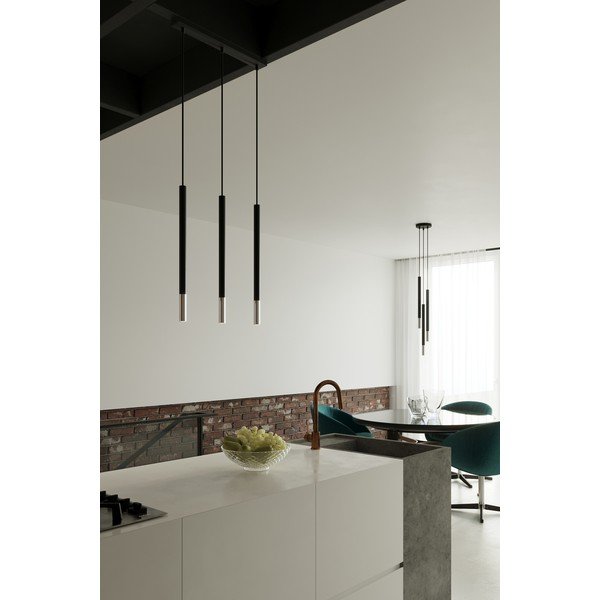 Crna/u srebrnoj boji metalna viseća svjetiljka ø 20 cm Asarot – Sollux-image-1