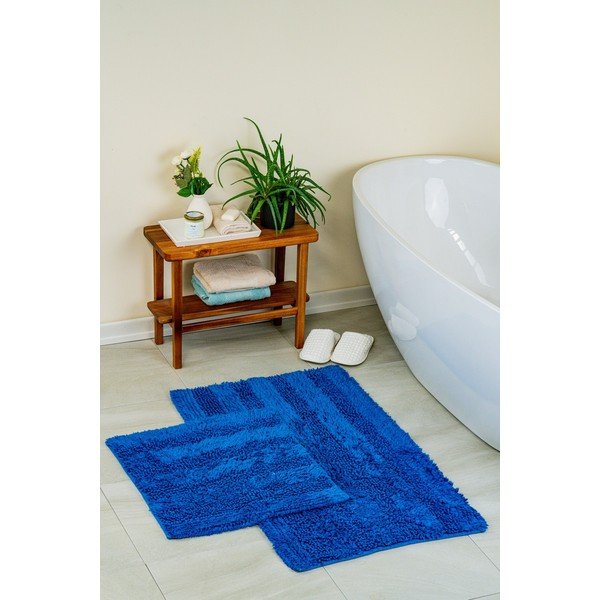Tamno plave kupaonske prostirke u setu 2 kom 60x100 cm Luxury Softy – Foutastic-image-1