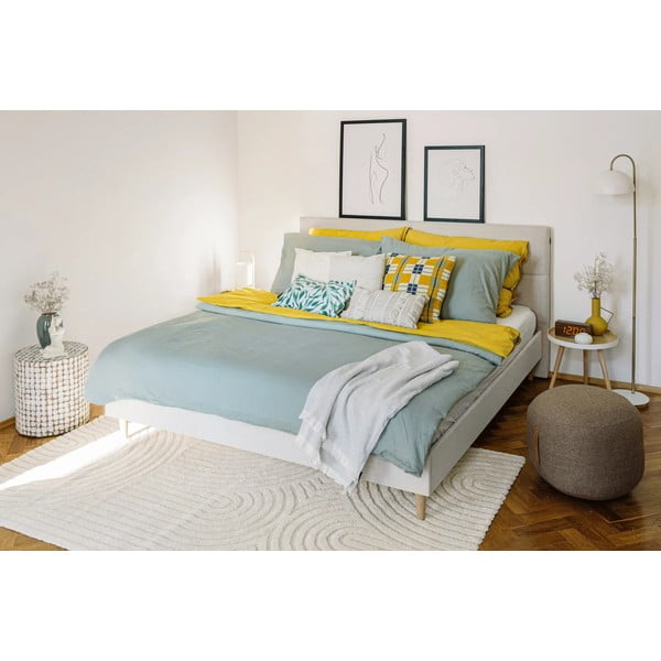 Bež bračni krevet Bobochic Paris Elyna Light, 180 x 200 cm-image-1