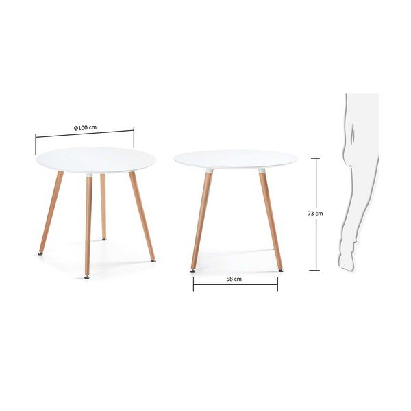 Blagovaonski stol od bukovog drveta Kave HomeDaw, ⌀ 100 cm-image-4