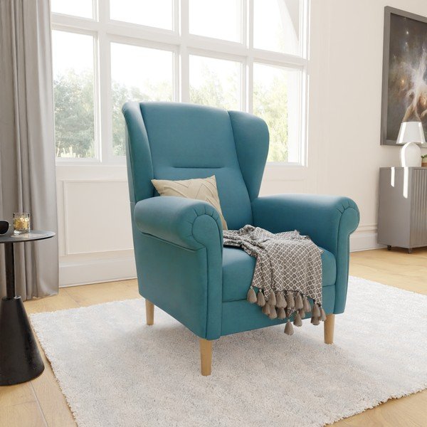 Tirkizna wing fotelja Swan – Ropez-image-3