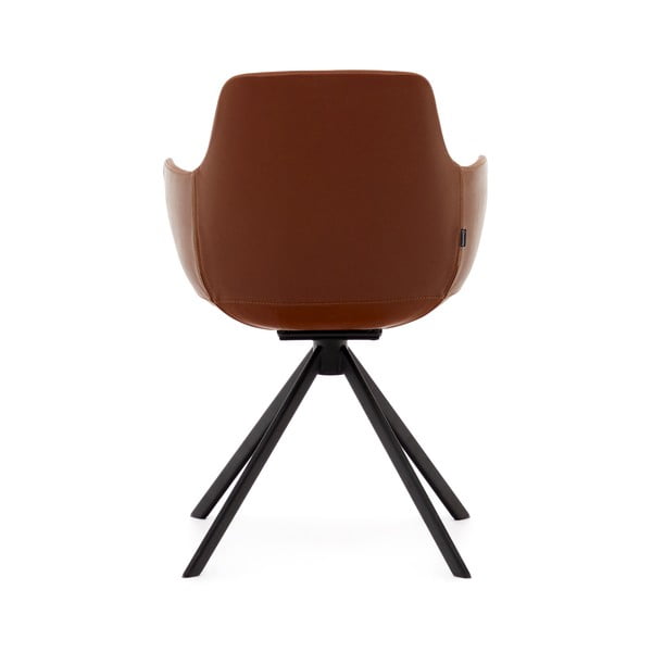 Konjak smeđe podstavljene blagovaonske stolice u setu s naslonima za ruke 2 kom Tissiana – Kave Home-image-1