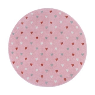 Ružičasti dječji tepih ø 140 cm Little Hearts – Hanse Home