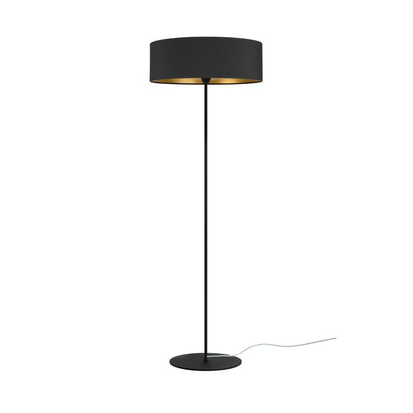 Crna podna svjetiljka sa zlatnim detaljima Sotto Luce Tres XL, ⌀ 45 cm
