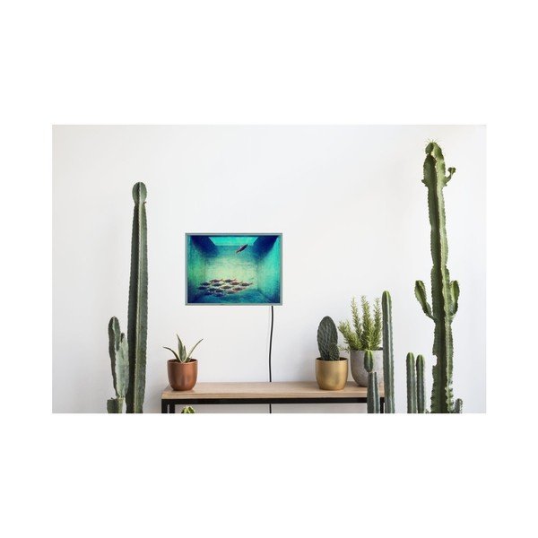 Zidna svijetleća dekoracija Surdic Free Fish, 40 x 30 cm-image-1