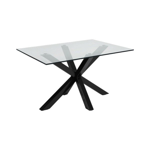 Crni stolić za kavu sa staklenom pločom stola 70x130 cm Argo – Kave Home-image-4