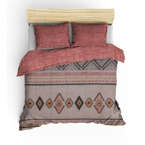 Ciglasta/smeđa posteljina za bračni krevet/za produženi krevet od renforce pamuka 240x220 cm Felix – Mijolnir-image-3