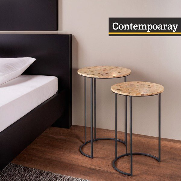 Okrugli pomoćni stolići u setu 2 kom ø 38 cm Halle – Premier Housewares-image-4
