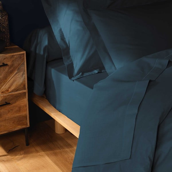 Plava pamučna plahta 180x290 cm Lina – douceur d'intérieur-image-2