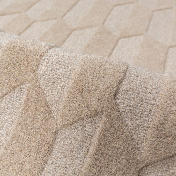 Ručno rađena vunena staza u prirodnoj boji/plavozelena 60x230 cm Apex Border Wool – Flair Rugs-image-3