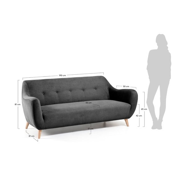 Tamno siva sofa Kave Home Opal-image-4