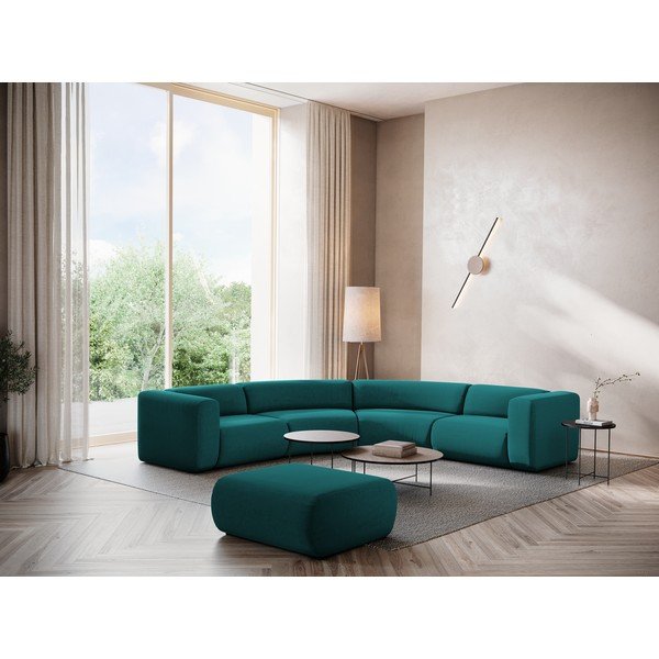 Tirkizni baršunast tabure Ekahi – Makamii-image-1