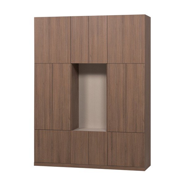 Modularni garderobni ormar u tamnoj prirodnoj boji 162x215 cm Build – WOOOD-image-2