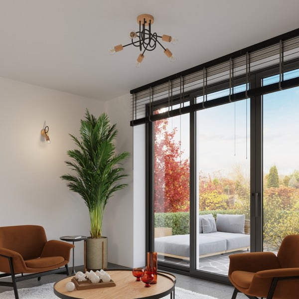 Crna/u prirodnoj boji stropna svjetiljka 15x61 cm Tumber – Sollux-image-3