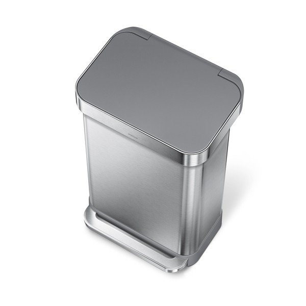 Željezna kanta za smeće s pedalom u srebrnoj boji 45 l – simplehuman-image-1