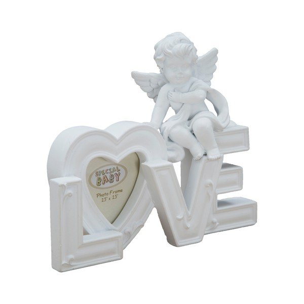 Bijeli ukras s Mauro Ferretti Baby Love okvirom za fotografije, za fotografiju 5 x 5 cm-image-3
