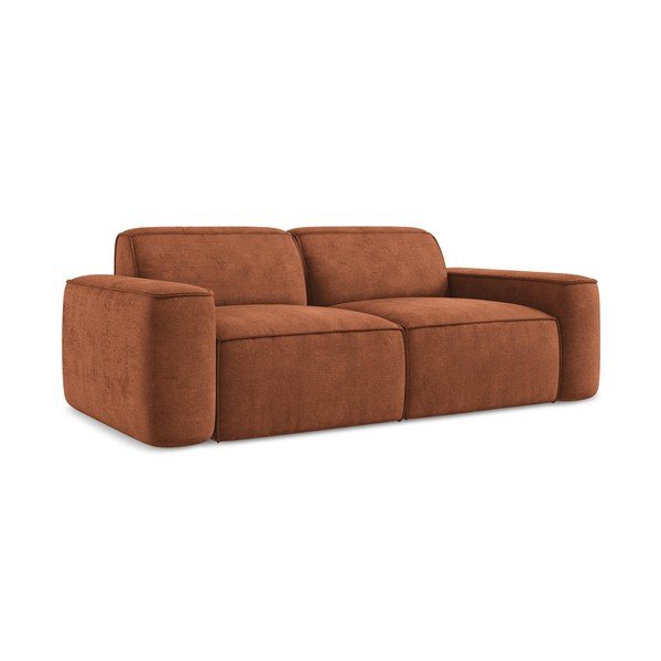 Sofa od šenila boja terakote 204 cm Omao – Makamii-image-1