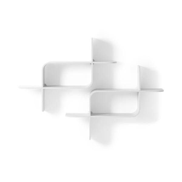 Bijela polica s više razina od masivnog kaučuka 62 cm Montage – Umbra-image-3