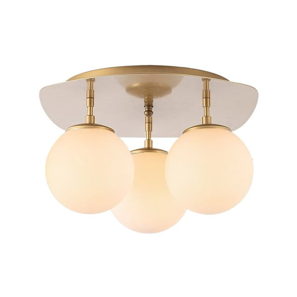 Stropna svjetiljka u zlatnoj boji sa staklenim sjenilom 37x44 cm Well – Opviq lights