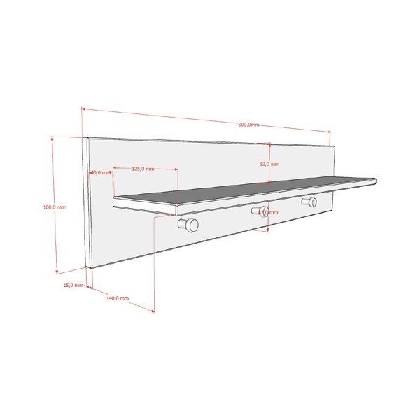 Bež zidna dječja vješalica 80x18 cm Sezane – Vipack-image-2