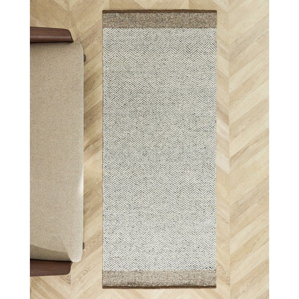 Bež obostrana/ručno rađena vunena staza 80x200 cm Nifelia – Kave Home-image-1