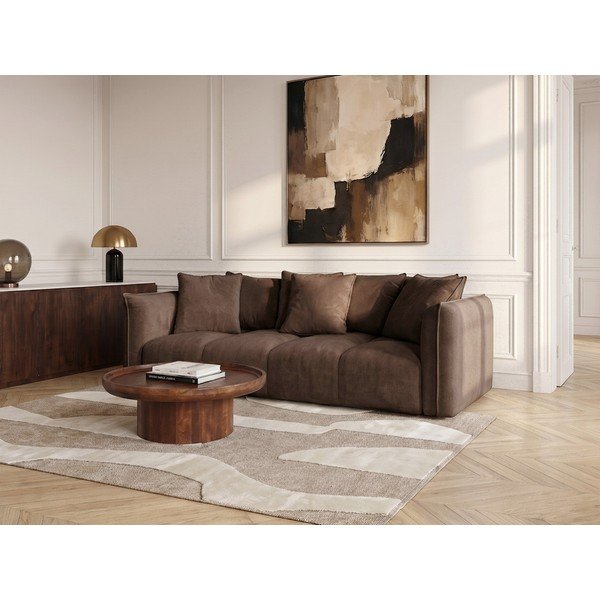 Smeđa sofa od šenila Harlem – Bobochic Paris-image-1