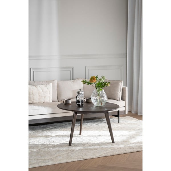 Tamno smeđi stolić za kavu u dekoru hrasta ø 90 cm Yumi – Rowico-image-2