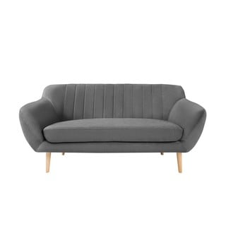 Siva baršunasta sofa Mazzini Sofas Sardaigne, 158 cm
