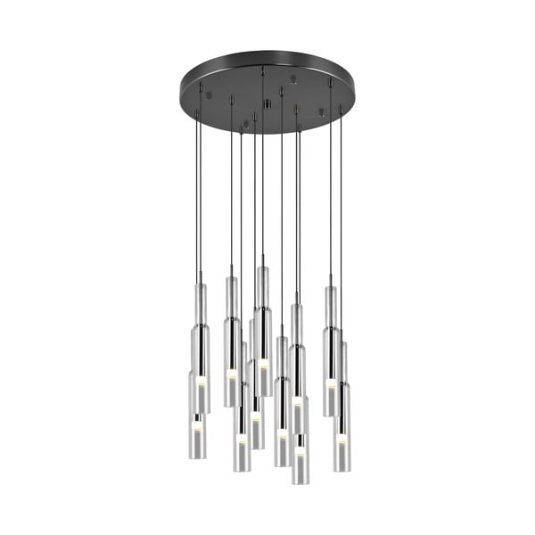 Crna/u srebrnoj boji LED viseća svjetiljka sa staklenim sjenilom ø 50 cm Lucent – Trio Select