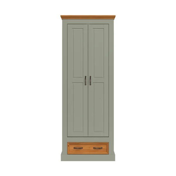 Zeleni/u svijetloj prirodnoj boji ormar od masivnog bora 70x185x40 cm Selma – Støraa