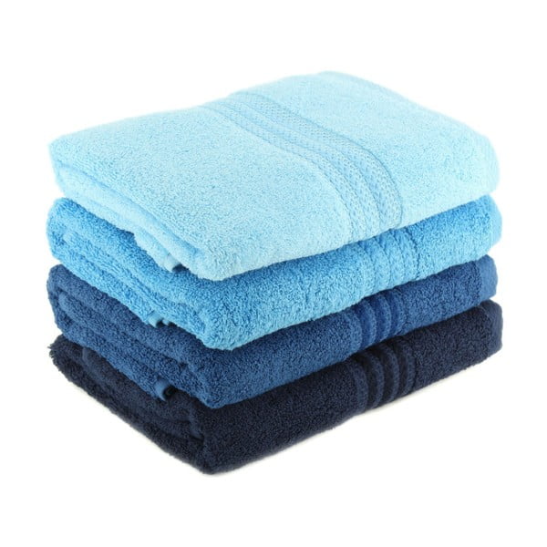 Set s 4 plava pamučna ručnika Foutastic Sky, 70 x 140 cm-image-1