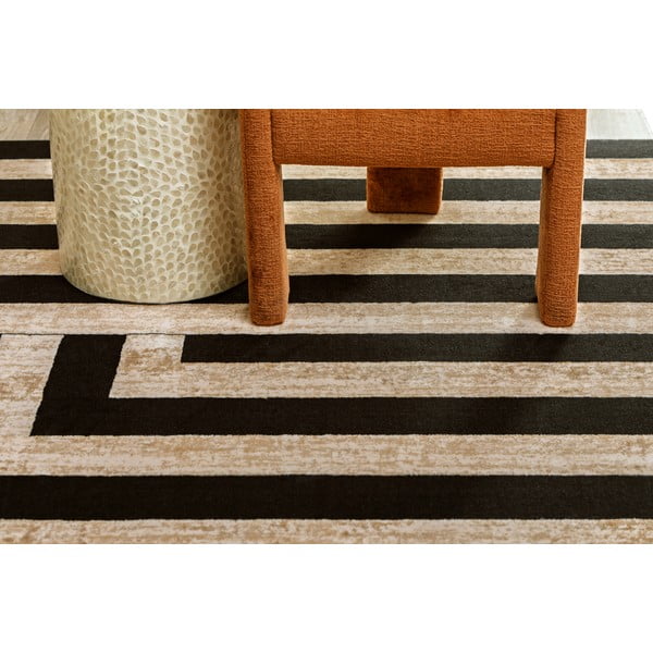 Crni/bež vunen tepih 170x240 cm Agnus Art Deco II – Agnella-image-1