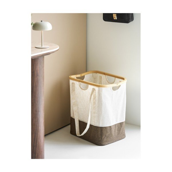 Smeđa/krem tekstilna košara za rublje Noto – House Nordic-image-1