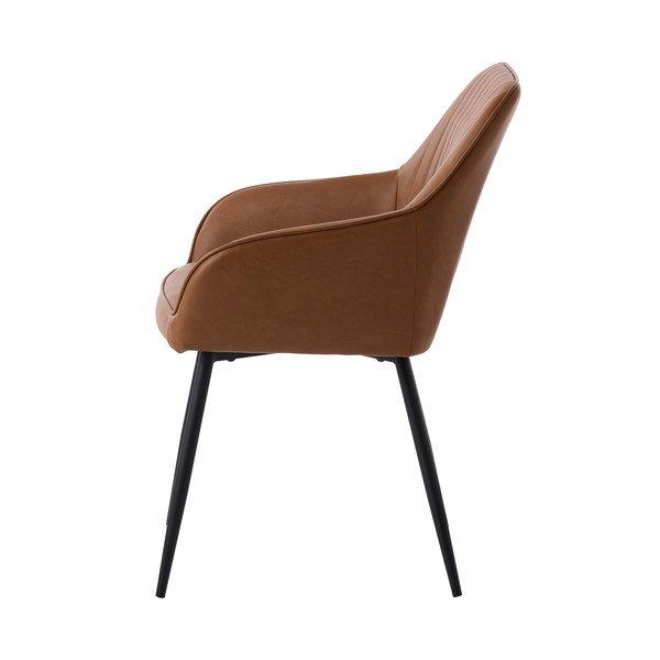 Smeđe podstavljene blagovaonske stolice u setu s naslonima za ruke 2 kom Nolan Stripe – Unique Furniture-image-3