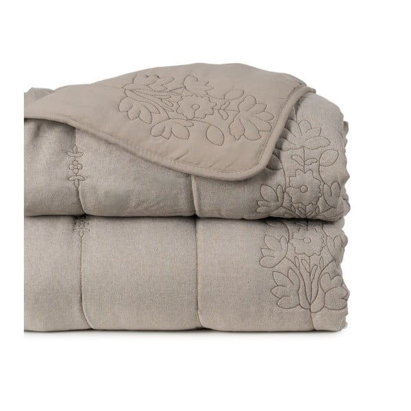 Smeđe-sivi prošiven prekrivač 240x260 cm – Ixia