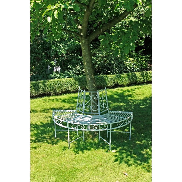 Bijela metalna vrtna klupa Varda – Garden Pleasure-image-1