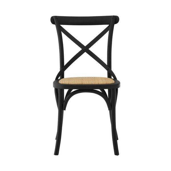 Crna blagovaonska stolica od punog hrasta Lyon – Premier Housewares-image-2
