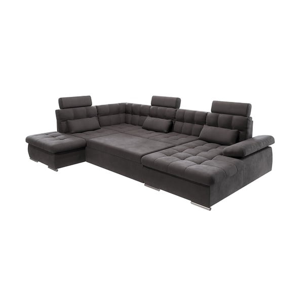 Antracitno siva sklopiva/s prostorom za odlaganje kutna garnitura (s lijevim kutom/u obliku slova "U") Merkur – Ropez-image-2