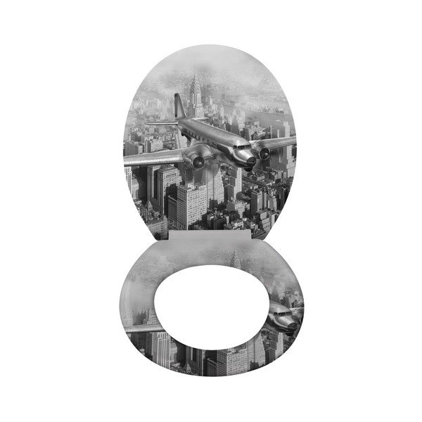 WC sjedalo s lakim zatvaranjem Wenkoo Old Time Plane 45 x 37,5 cm-image-1