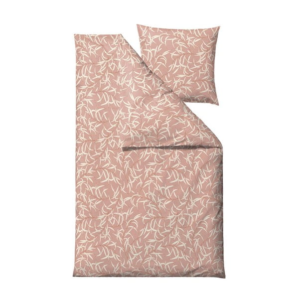 Pink posteljina od pamučnog satena Södahl Bloeca Blush, 140 x 200 cm