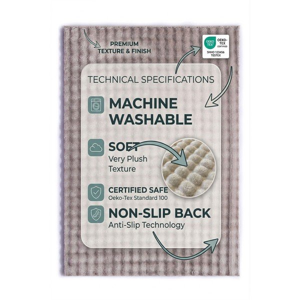 Bež periv tepih 80x150 cm Bubble Emarald – Mila Home-image-4