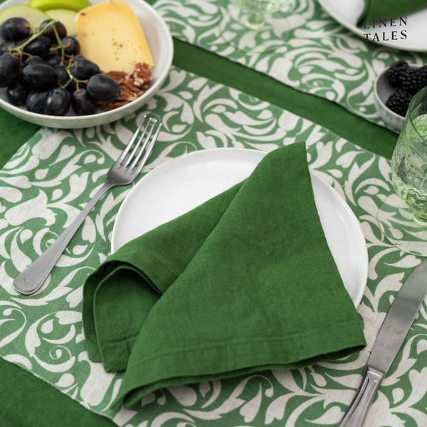 Laneni ubrusi u setu 2 kom 40x40 cm True Green – Linen Tales-image-1