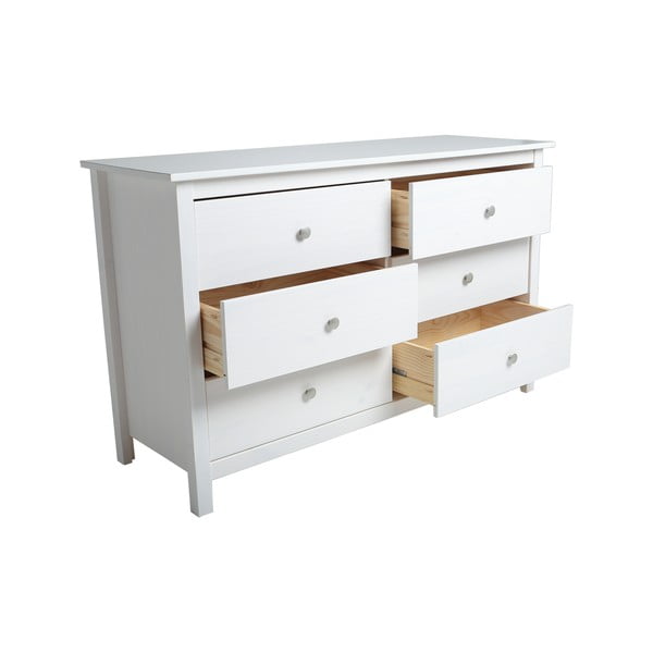 Bijela niska komoda od masivnog bora 130x80 cm Berna – Marckeric-image-2