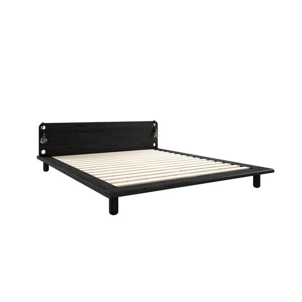 Bračni krevet od crnog bora s podnicom 160x200 cm Peek – Karup Design