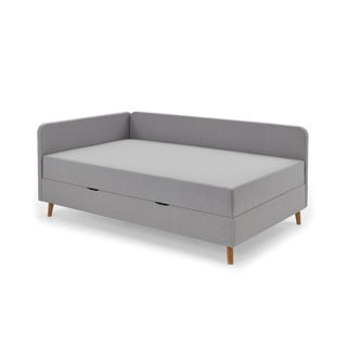 Svijetlo sivi tapecirani krevet s prostorom za pohranu 120x200 cm Cabana – Meise Möbel