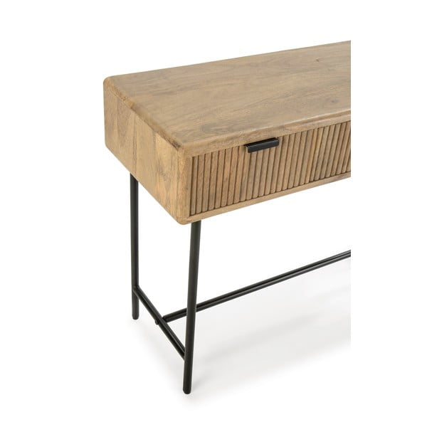 Pomoćni stol od masivnog manga u prirodnoj boji 38x100 cm Mundra – MOME-image-3