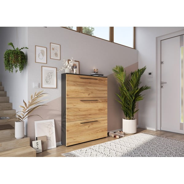 Tamnosivi preklopni ormarić za cipele u dekoru hrasta Wildomar - Germania-image-1