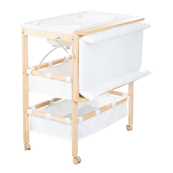 Bijeli/u prirodnoj boji stol za presvlačenje u dekoru breze Baby Pool – Roba-image-3