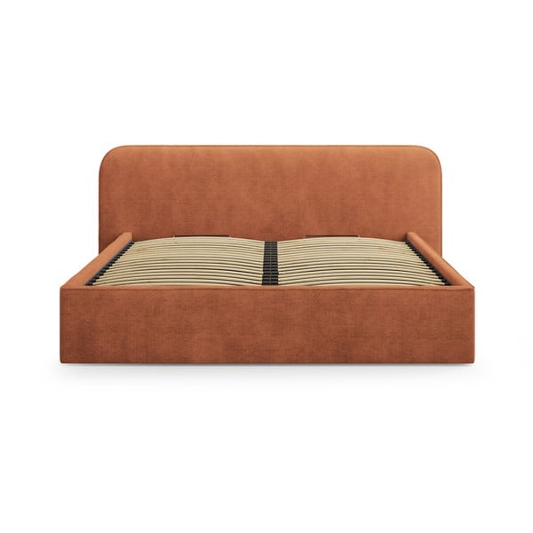 Ciglasti tapecirani bračni krevet s prostorom za odlaganje s podnicom 160x200 cm Elizabeth – Micadoni -image-4