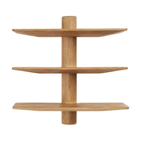Polica s više razina od punog hrasta u svijetloj prirodnoj boji 55 cm Calcata – House Nordic-image-3